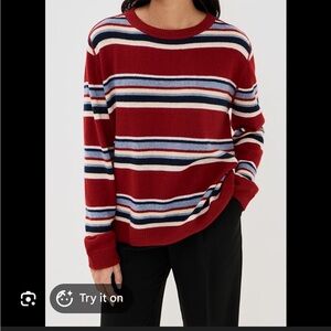 Reformation stripe cashmere sweater